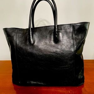 Pre-owned Claudia Firenze black genuine leather tote bag